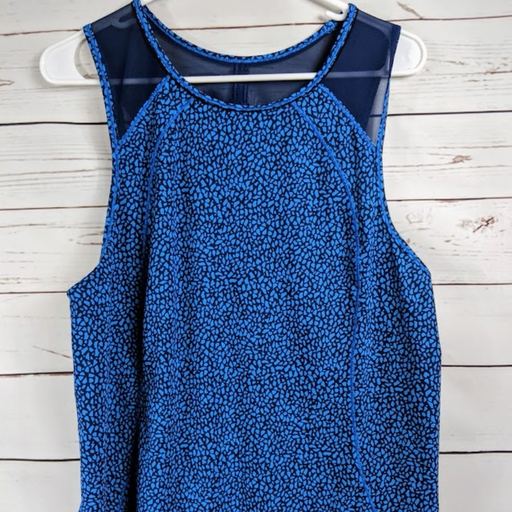 Lululemon Blue Tank Top Loose Blue Navy Mesh